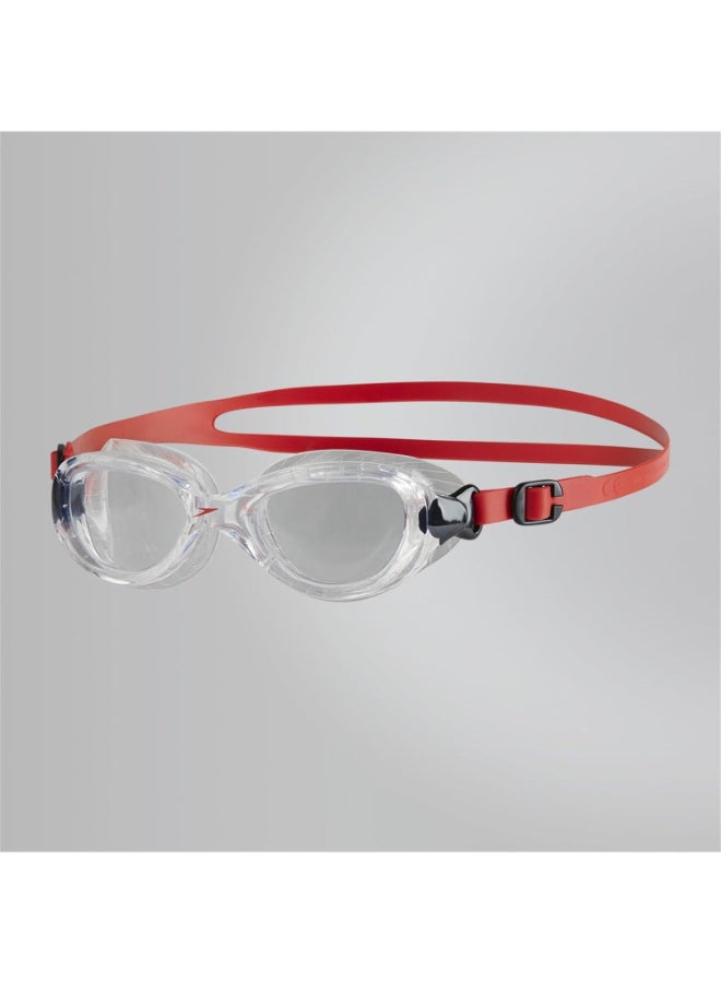 Speedo Unisex Child Futura Classic Junior Swimming Goggles - Lava Red/Clear - Image 1