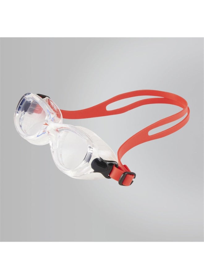 Speedo Unisex Child Futura Classic Junior Swimming Goggles - Lava Red/Clear - Image 2