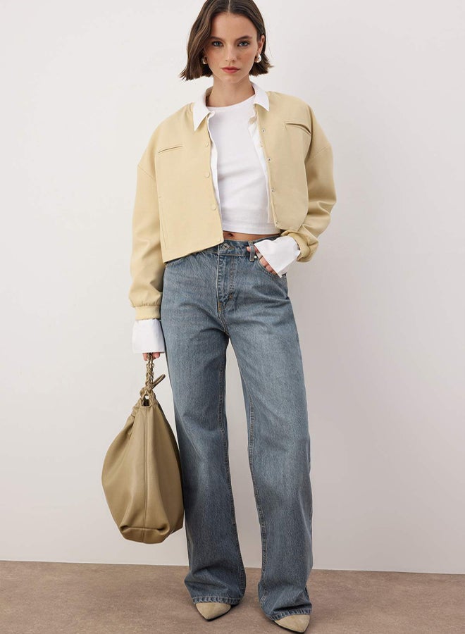 trendyol Blue*001 High Waist Wide Leg Wide Leg Jeans - Image 1