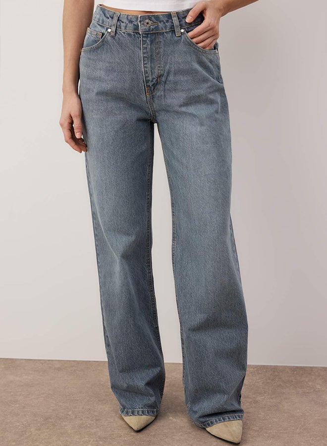 trendyol Blue*001 High Waist Wide Leg Wide Leg Jeans - Image 3
