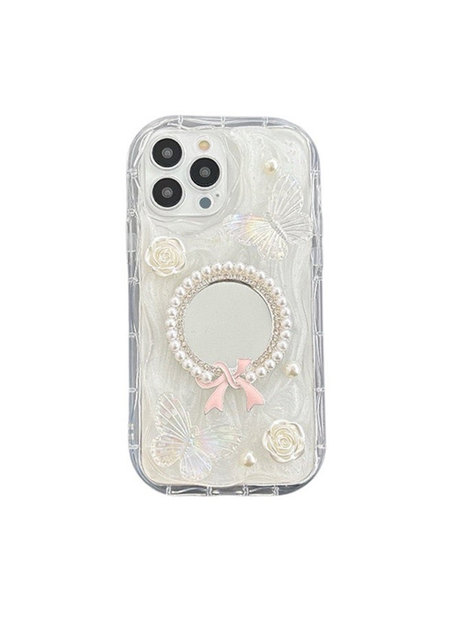 لحافظة iPhone 14Promax مع سلسلة سحر فراشة زهرة 3D لطيف جراب الهاتف - Image 1