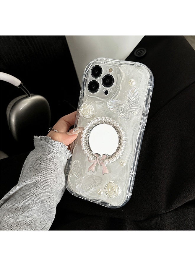لحافظة iPhone 14Promax مع سلسلة سحر فراشة زهرة 3D لطيف جراب الهاتف - Image 2