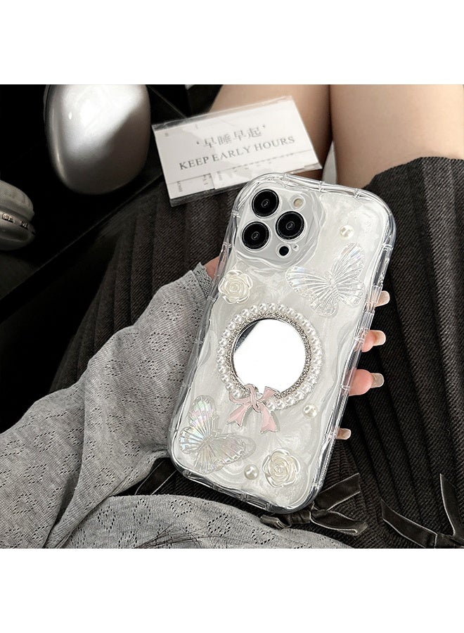 لحافظة iPhone 14Promax مع سلسلة سحر فراشة زهرة 3D لطيف جراب الهاتف - Image 4