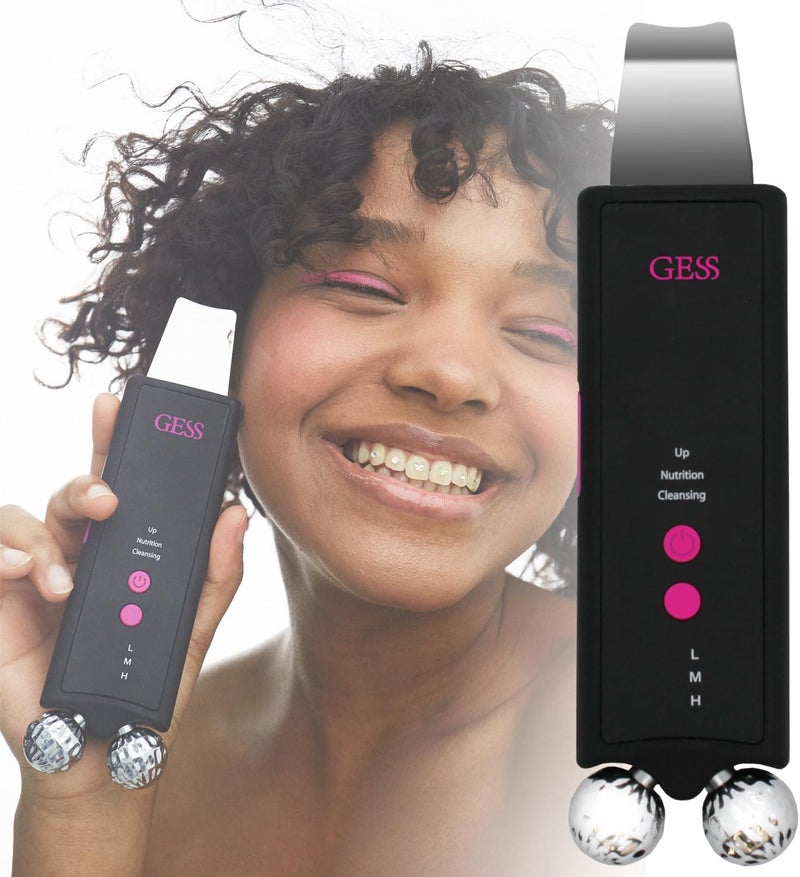 GESS Ultrasonic Exfoliator with EMS Massage Rollers, Phonophoresis, Ultrasonic Micro Massage & Myostimulation, 3 Modes - Pore Cleanser Face & Double Chin Remover for Effective Skin Care - Image 1