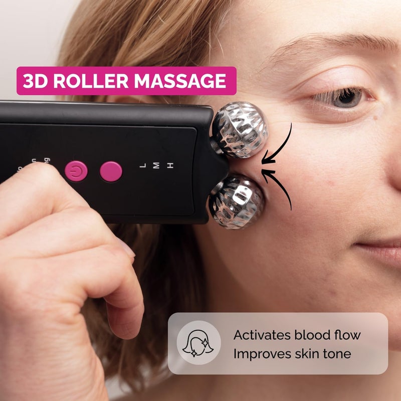 GESS Ultrasonic Exfoliator with EMS Massage Rollers, Phonophoresis, Ultrasonic Micro Massage & Myostimulation, 3 Modes - Pore Cleanser Face & Double Chin Remover for Effective Skin Care - Image 5