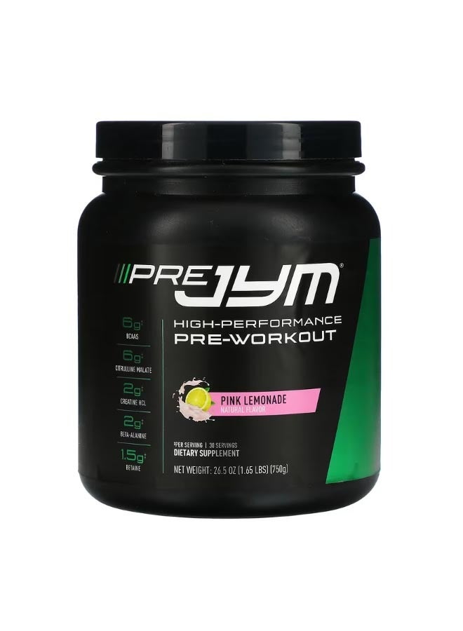 JYM Supplement Science Pre JYM High Performance Pre Workout Pink Lemonade 1.65 lbs 750 g - Image 1