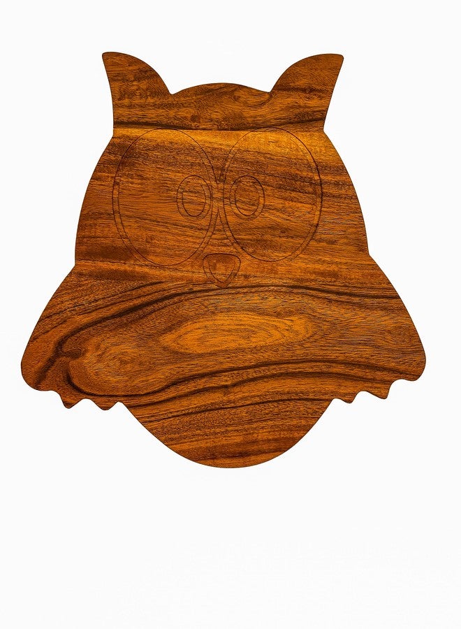 Affinity Decor Acacia Wood Halloween Scary Owl Cutting Board with Groove for Festive Decor and Appetizer Serving Tray (12"L x 12"W) - Image 1