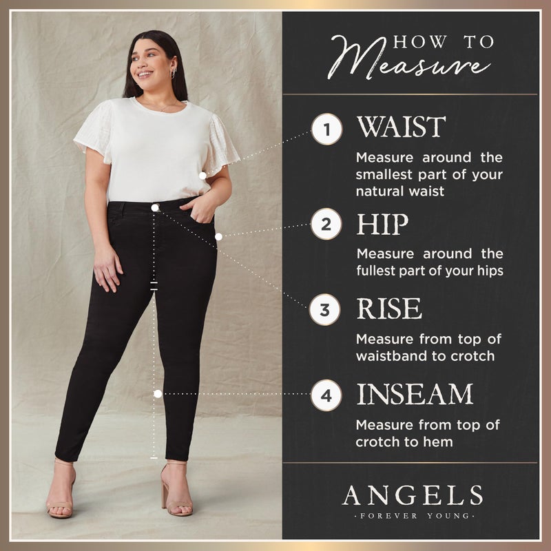 Angels Forever Young Signature Straight Leg Jeans - Mid-Rise, Cropped 26" Cuffed Inseamâ€‹â€‹, Figure Enhancing Stretch Denim - Geneva, 8 - Image 4
