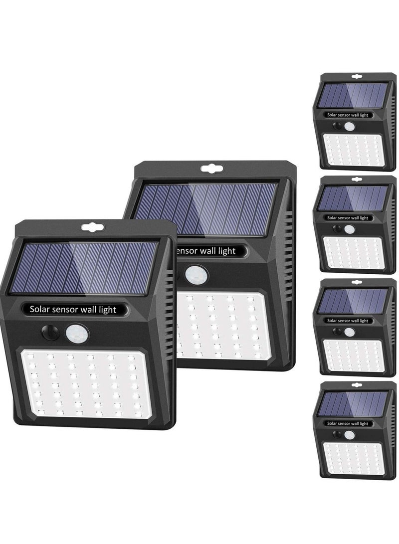 ELTRAZONE Solar Lights Outdoor [6 Pack/3 Working Mode], Solar Security Lights Solar Motion Sensor Lights Wireless IP 65 Waterproof Outdoor Lights for Garden Fence Patio Garage (42 LED)  - Image 1