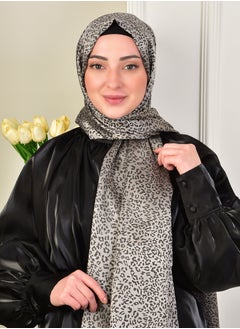 بوردان ابيك حجاب جاكار بنقشة النمر باللون الفضي الأنيق – 75 × 190 سم، بلمسة لامعة، ثابت وغير قابل للانزلاق، صنع في تركيا.  - Image 1