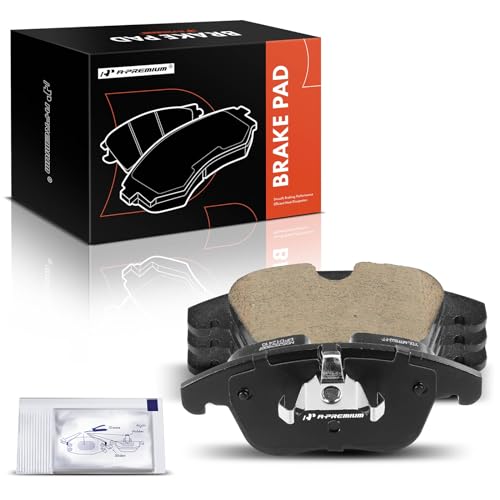 A-Premium Front Ceramic Disc Brake Pads Set Compatible with Volvo S60 2011-2018, XC70 2008-2016, S80, V60, V70 & Land Rover Range Rover Evoque, LR2 & Jaguar S-Type, XK, XJ8, XF, Vanden Plas, 4 Pcs - Image 1