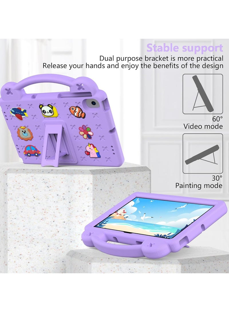 Kids Case Compatible with Lenovo Tab M10 3rd Gen 10.1 inch (TB-328 FU/TB-328 XU) 2022, Heavy Duty EVA Foam Shockproof Cover Kids Proof Tablet Case with Stand (Purple)