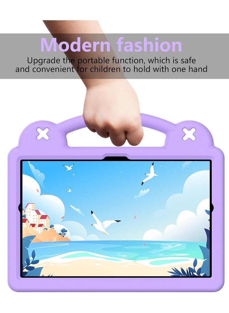 Kids Case Compatible with Lenovo Tab M10 3rd Gen 10.1 inch (TB-328 FU/TB-328 XU) 2022, Heavy Duty EVA Foam Shockproof Cover Kids Proof Tablet Case with Stand (Purple)