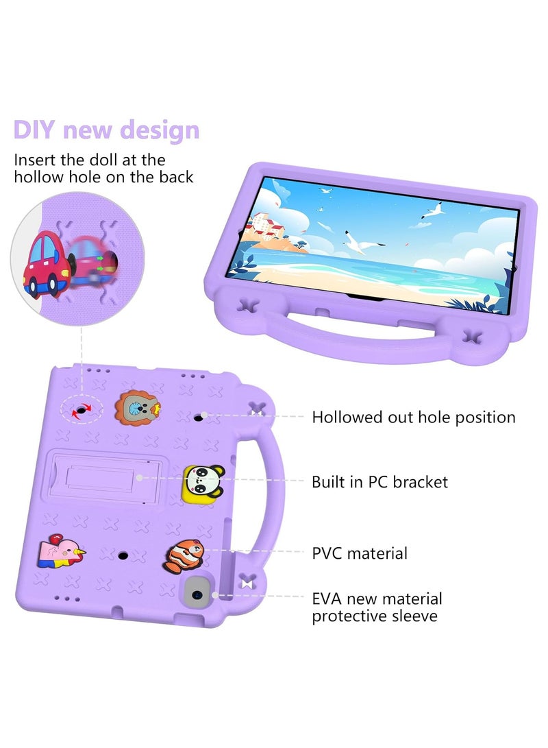 Kids Case Compatible with Lenovo Tab M10 3rd Gen 10.1 inch (TB-328 FU/TB-328 XU) 2022, Heavy Duty EVA Foam Shockproof Cover Kids Proof Tablet Case with Stand (Purple)