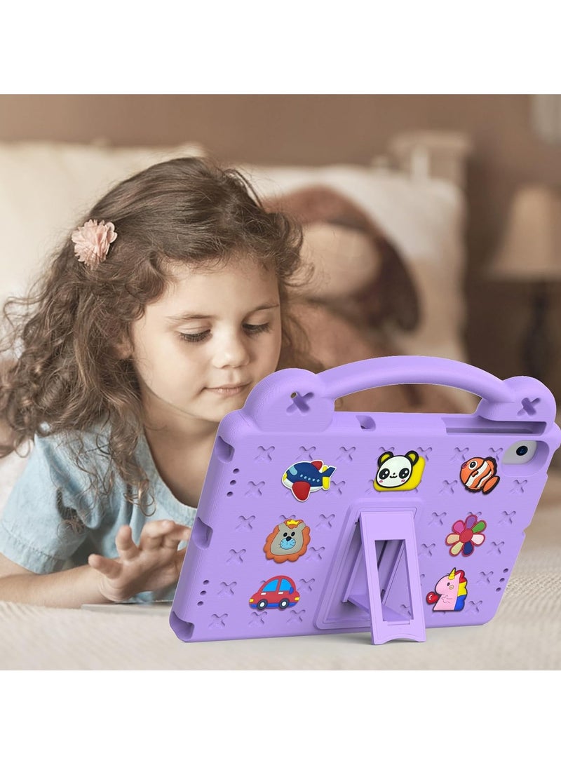 Kids Case Compatible with Lenovo Tab M10 3rd Gen 10.1 inch (TB-328 FU/TB-328 XU) 2022, Heavy Duty EVA Foam Shockproof Cover Kids Proof Tablet Case with Stand (Purple)