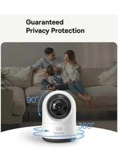 Baseus P1 Pro 3K Smart Security Camera - 360° Rotation, 3K HD Resolution, Advanced Night Vision, Motion Detection, Two-Way Audio, Baseus App Support - White  - Image 2