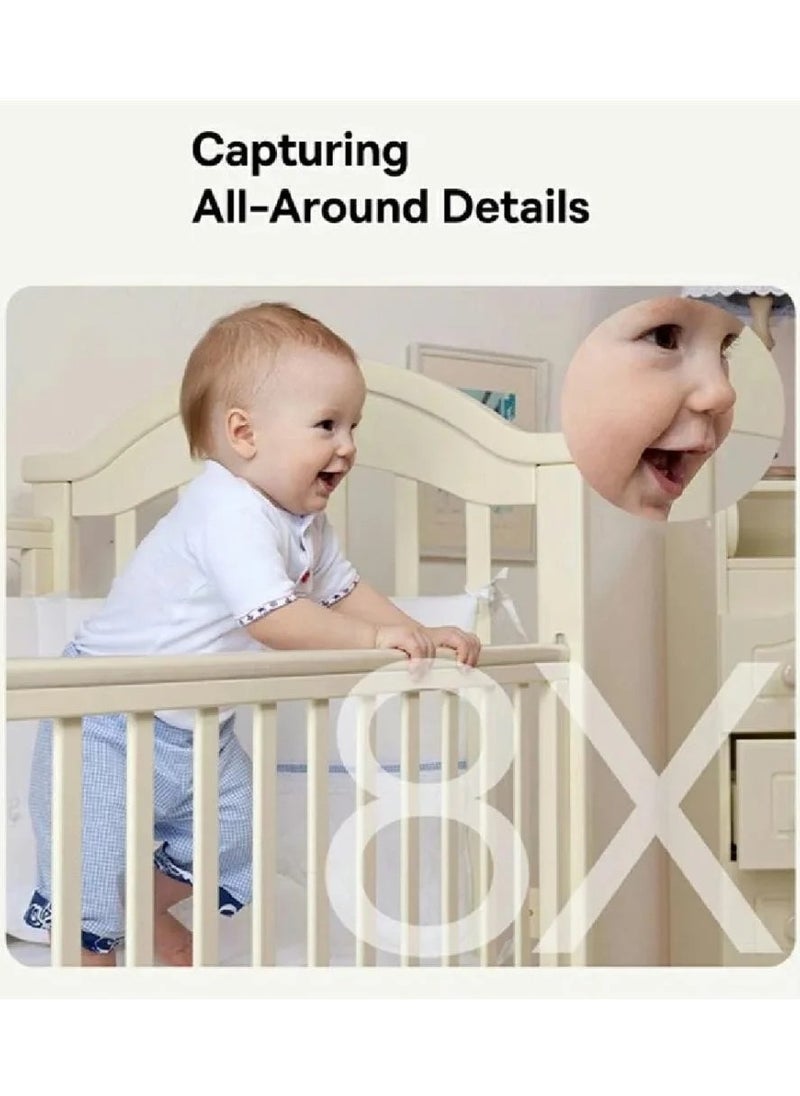 P1 Pro 3K Smart Security Camera - 360° Rotation, 3K HD Resolution, Advanced Night Vision, Motion Detection, Two-Way Audio, Baseus App Support - White