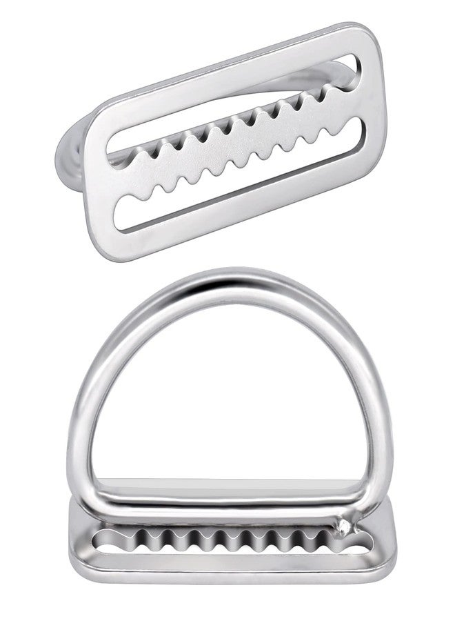 Dawitrly 2Pack Weight Belt Keeper, 5cm/2'' Stainless Steel Serrated Scuba Diving Weight Belt Retainer Stopper with D Ring for Dive Gear and BCD Accessories - Image 5