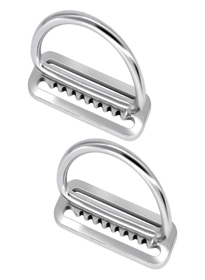 Dawitrly 2Pack Weight Belt Keeper, 5cm/2'' Stainless Steel Serrated Scuba Diving Weight Belt Retainer Stopper with D Ring for Dive Gear and BCD Accessories - Image 1