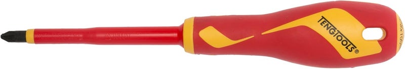 Teng Tools Insulated Plus/Minus Type Screwdriver - Slotted/PZ2 x 100mm, 1000 Volt