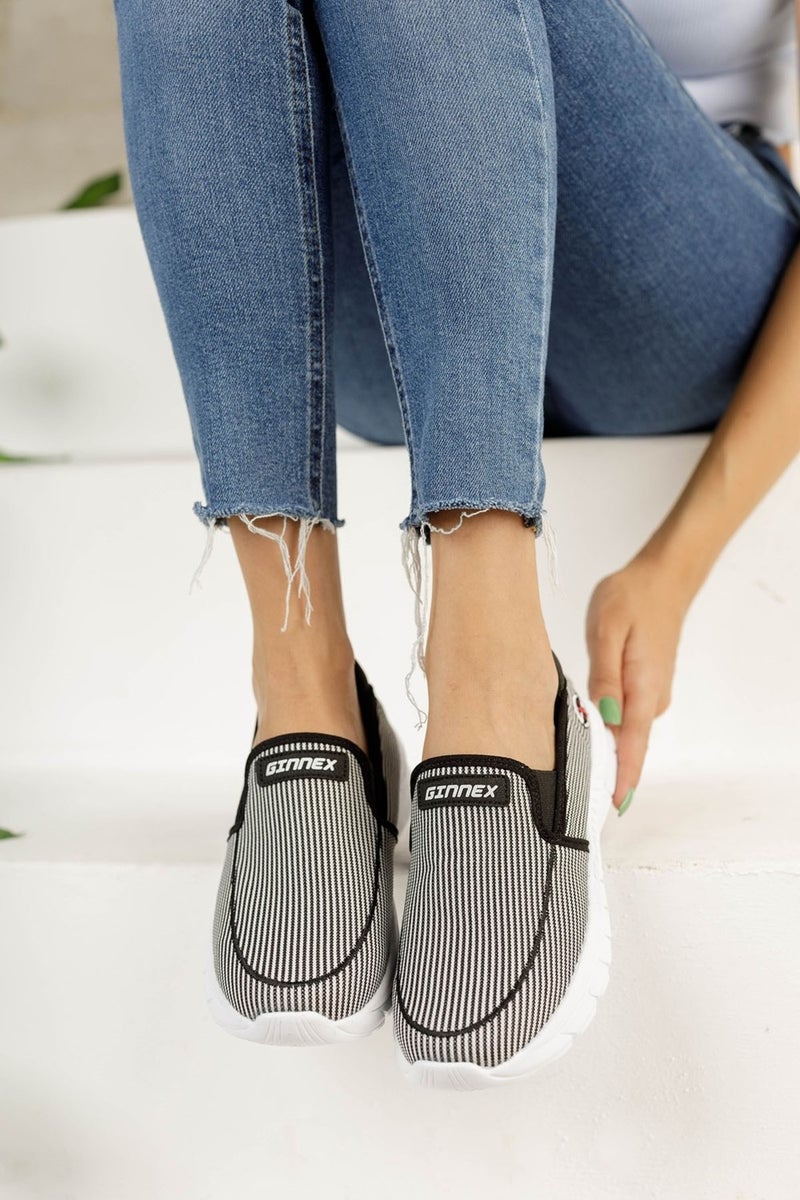 Riccon Black White Unisex Sneakers 001204 - Image 2