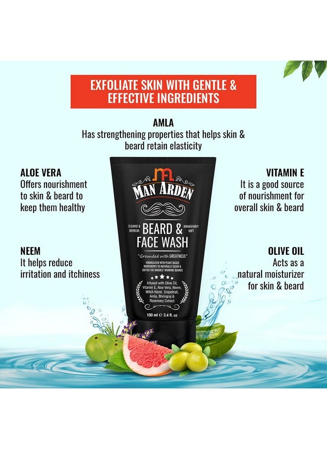 Man Arden - Beard & Face Wash For Men - No Parabens, Sulphate, Silicones - 100Ml - Image 1
