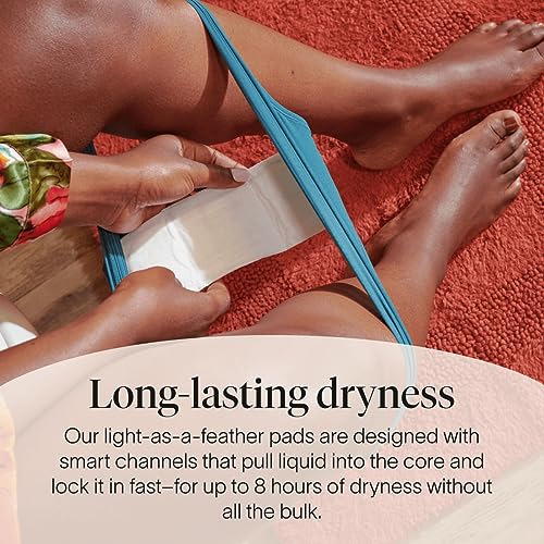 Cora 100% Organic Cotton Topsheet Pads | Ultra Thin Period Pad with Wings | Regular Absorbency | Ultra-Absorbent Sanitary Pads for Women (36 Count) - Image 3