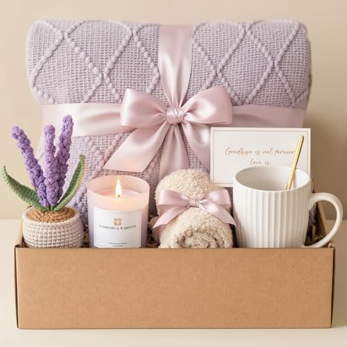 Mirasphere Sympathy Gift Baskets for Loss of Loved One - Condolences Bereavement Grief Gifts for Loss of Mom Dad - Miscarriage Care Package for Women Hug in a Box Memorial Gifts for Loss of Mother Father Husband - Image 1