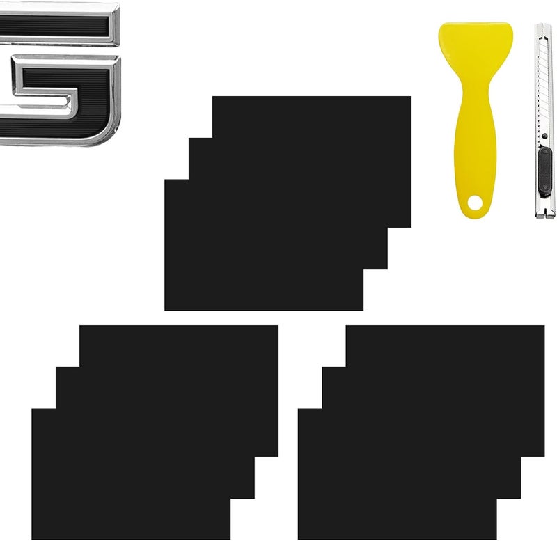BLAKAYA Bowtie Emblem Wrap Kit for GMC Logo Overlay Vinyl Wrap with Squeegee and Cutter 9 PCS Matte Black - Image 1