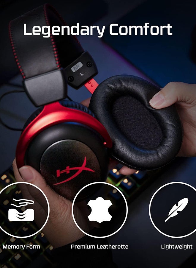 HyperX Cloud II Wireless Gaming Headset - For PC, PS4, Nintendo Switch, Detachable Noise Cancelling Microphone With Mic, Red-4P5K4AA - Image 4