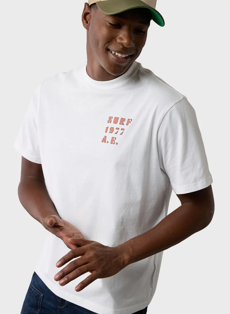 American Eagle Embroidered Graphic Crew Neck T-Shirt