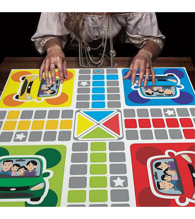 19 69x19 69 Inch Ludo Chess Game Mat Tarot Tablecloth Furniture Protective Cover - Image 1