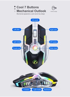 iMice 2.4G Rechargeable RGB Streamer Running Horse Wireless Luminous Gaming Business E-sports Mouse Gifts  - Image 4