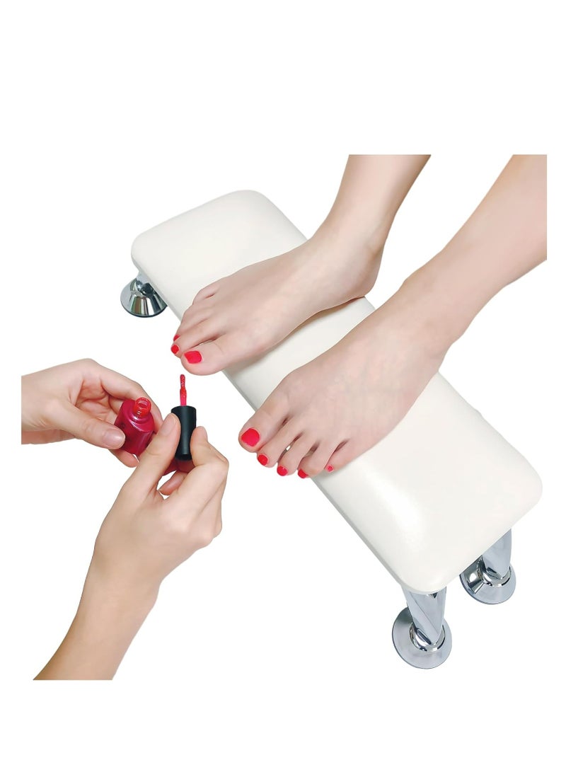 Cool Baby Style COOLBABY Microfiber Leather Nail Arm Rest – Manicure Hand Pillow Cushion with Stainless Steel Stand, Anti-Slip Salon Hand & Foot Support for Nail Techs – White - Image 1