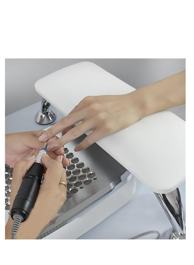 Cool Baby Style COOLBABY Microfiber Leather Nail Arm Rest – Manicure Hand Pillow Cushion with Stainless Steel Stand, Anti-Slip Salon Hand & Foot Support for Nail Techs – White - Image 5