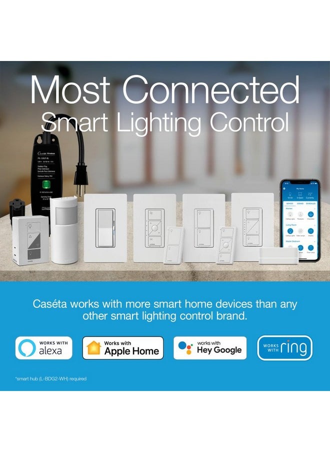 LUTRON Lutron Diva Smart Dimmer Switch for Caséta Smart Lighting | No Neutral Wire Required | DVRF-6L-BL | Black  - Image 2