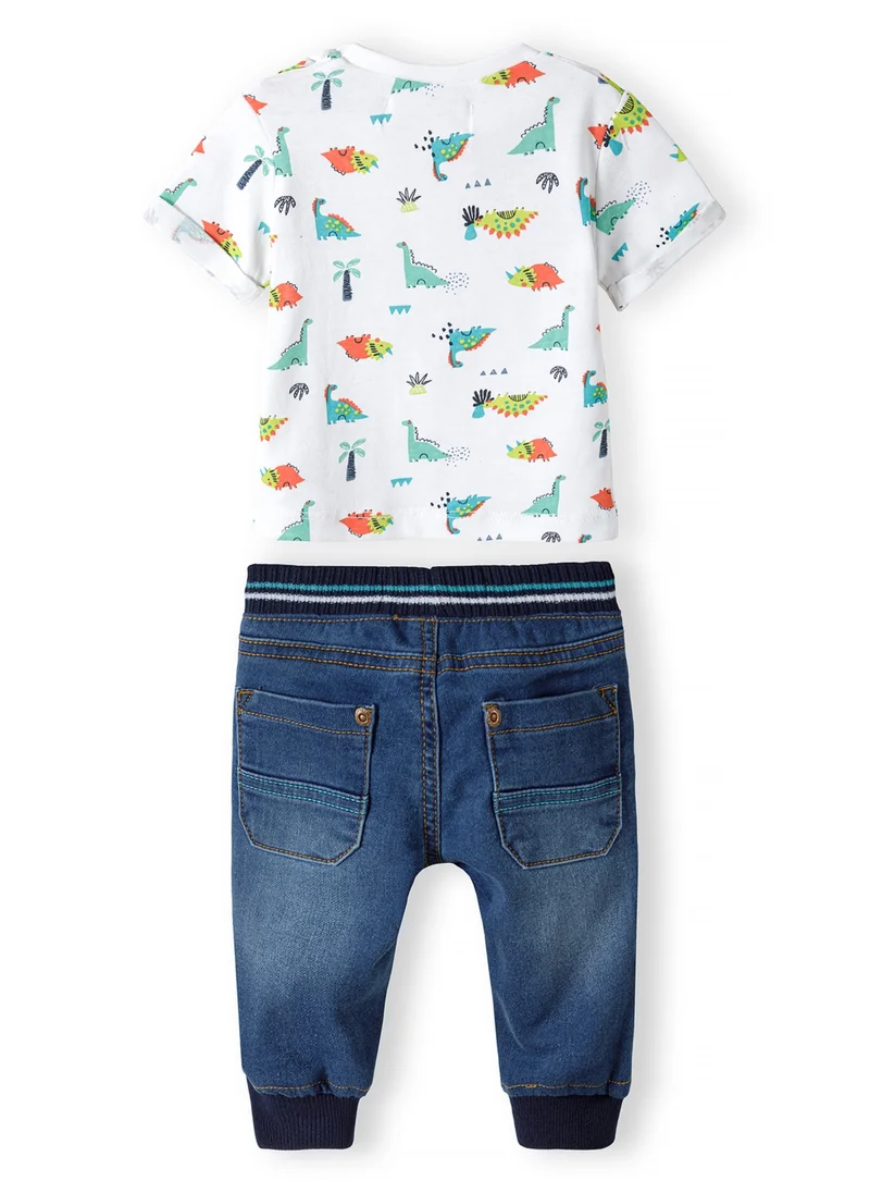 MINOTI Kids Two Piece T-Shirt And Denim Jean Set