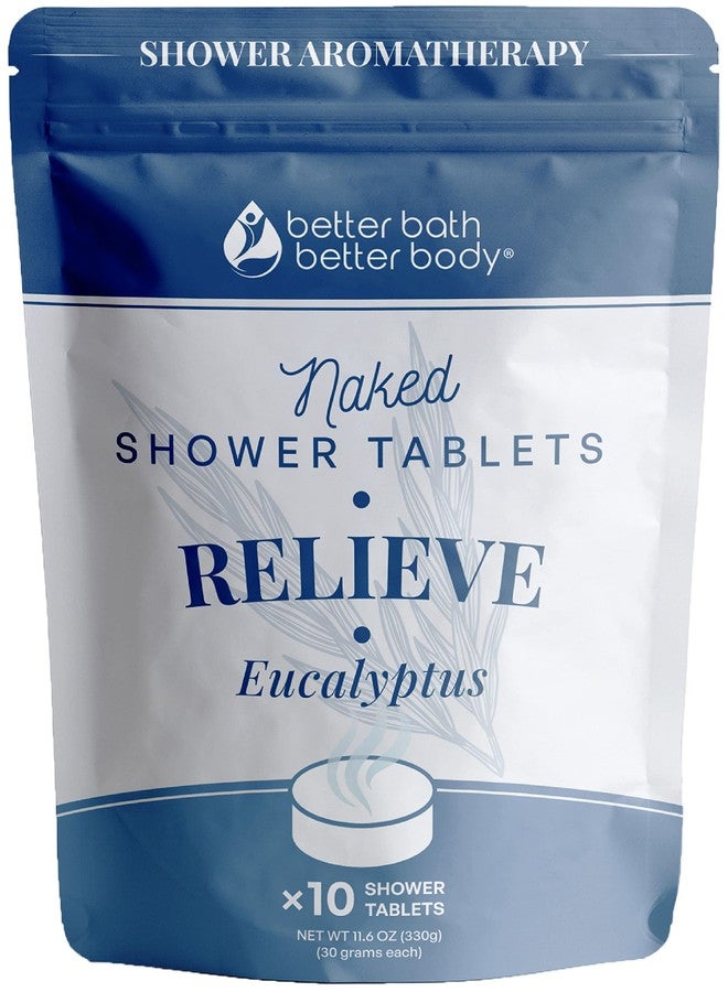 Better Bath Better Body New Relieve Shower Tablets (10 Tabs) Scented with Pure Eucalyptus Essential Oil for Relaxing Shower at Home Made in USA - Image 1