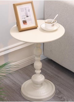 TOMSHOO End Table, Round Living Room Sofa Side Table, Metal Bedside Desk Stand, Household Roman Pillar Sofa Side Table,Traditional Coffee Side Table,Retro Living Room Side Desk 52 * 40cm (White)  - Image 5