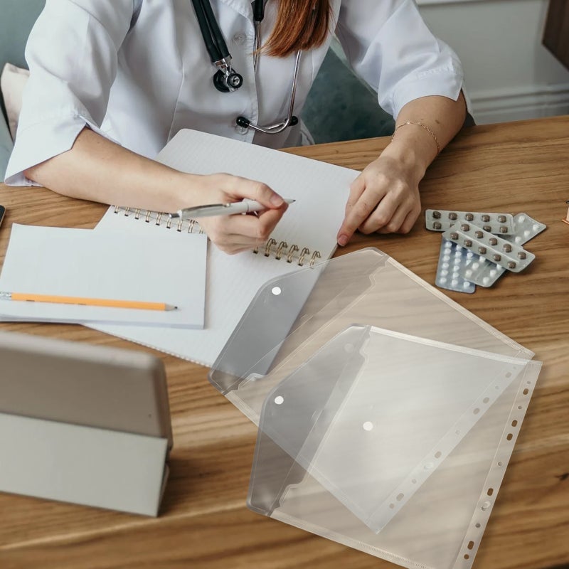 🖊️ أكياس تخزين مستندات مقاومة للماء ومتينة للملفات المثقبة ذات الثقوب السداسية - Image 4