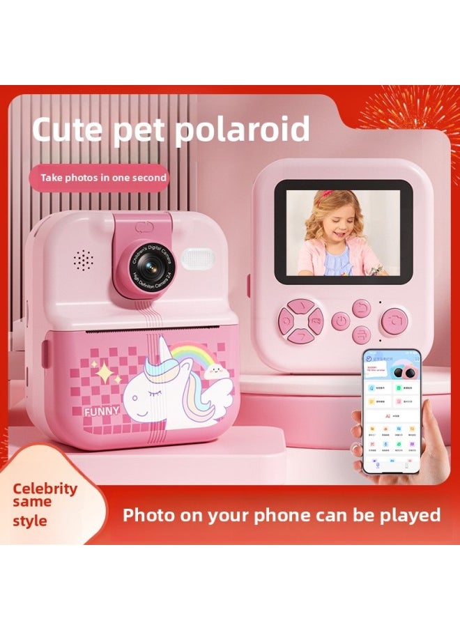 Generic Mini-jet Thermal Printing Camera Children's Camera HD Camera Digital Printer Wholesale-Color:Hd Powder With App Printing [no Card + 3 Rolls Of Paper Standard]  - Image 2