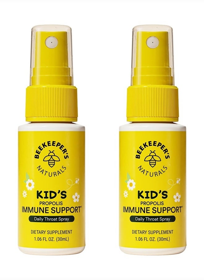 Beekeeper's Naturals - Kids Propolis Throat Spray 95% Bee Propolis Extract - Natural Immune Support & Sore Throat Relief, Antioxidants & Gluten-Free, 1.06 oz (Pack of 2) - Image 1