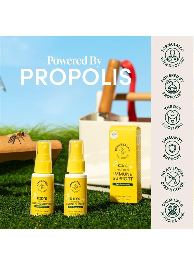 Beekeeper's Naturals - Kids Propolis Throat Spray 95% Bee Propolis Extract - Natural Immune Support & Sore Throat Relief, Antioxidants & Gluten-Free, 1.06 oz (Pack of 2) - Image 1