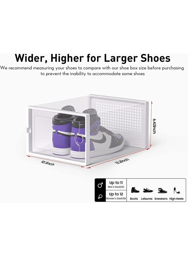 Stackable Clear Plastic Shoe Storage Boxes - 12 Pieces - Image 2