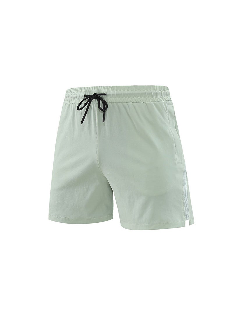 Quick-Dry Solid Running Shorts Breathable Mens Sportwear iron ash  - Image 2