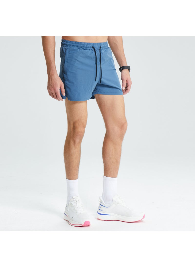 Quick-Dry Solid Running Shorts Breathable Mens Sportwear iron ash  - Image 5