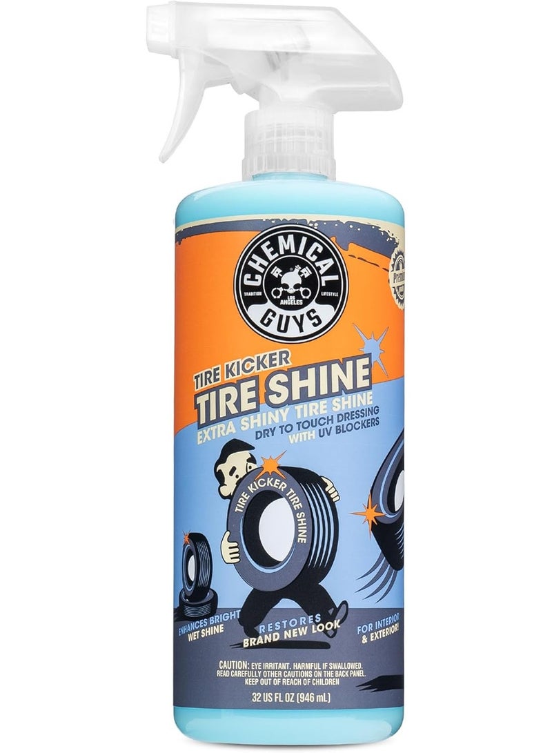 Chemical Guys رذاذ تلميع الإطارات اللامع من كيميكل غايز (يعمل على المطاط، الفينيل والبلاستيك) آمن للسيارات، الشاحنات، الدراجات النارية، المركبات الترفيهية والمزيد، حجم كبير جداً 32 أونصة سائلة - Image 1