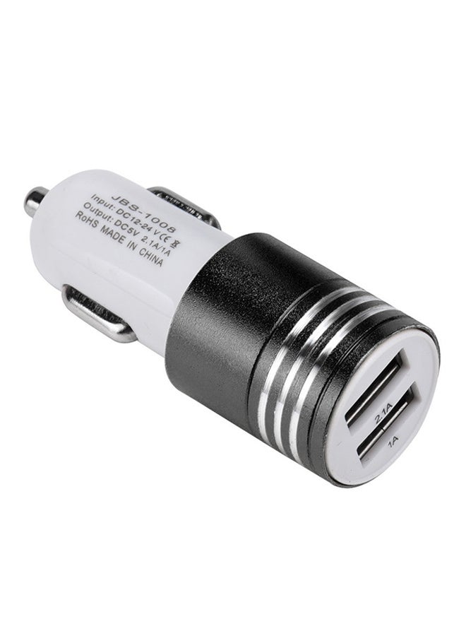 Voberry 2-Port USB Car Mobile Phone Charging Adapter Black/White - Image 1