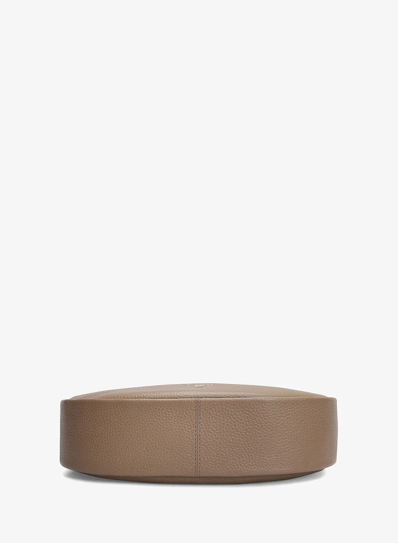Da Milano  Small Wax Leather Baguette - Greyish Taupe for Women | Best Price UAE