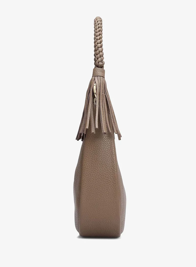 Da Milano  Small Wax Leather Baguette - Greyish Taupe for Women | Best Price UAE